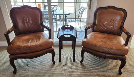 Pair Leather Chairs